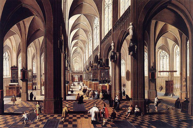 Pieter Neefs Interior of Antwerp Cathedral France oil painting art